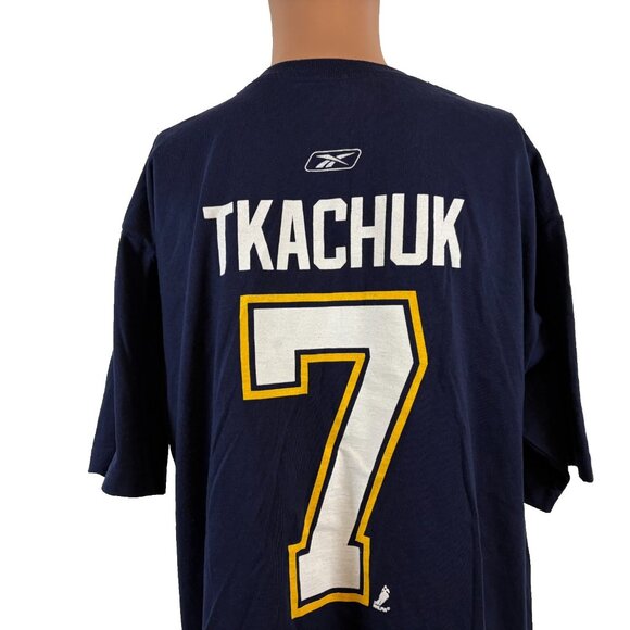 Reebok Keith Tkachuk Jersey T Shirt Mens Size 2XL St Louis Blues NHL Hockey Blue - Picture 1 of 4